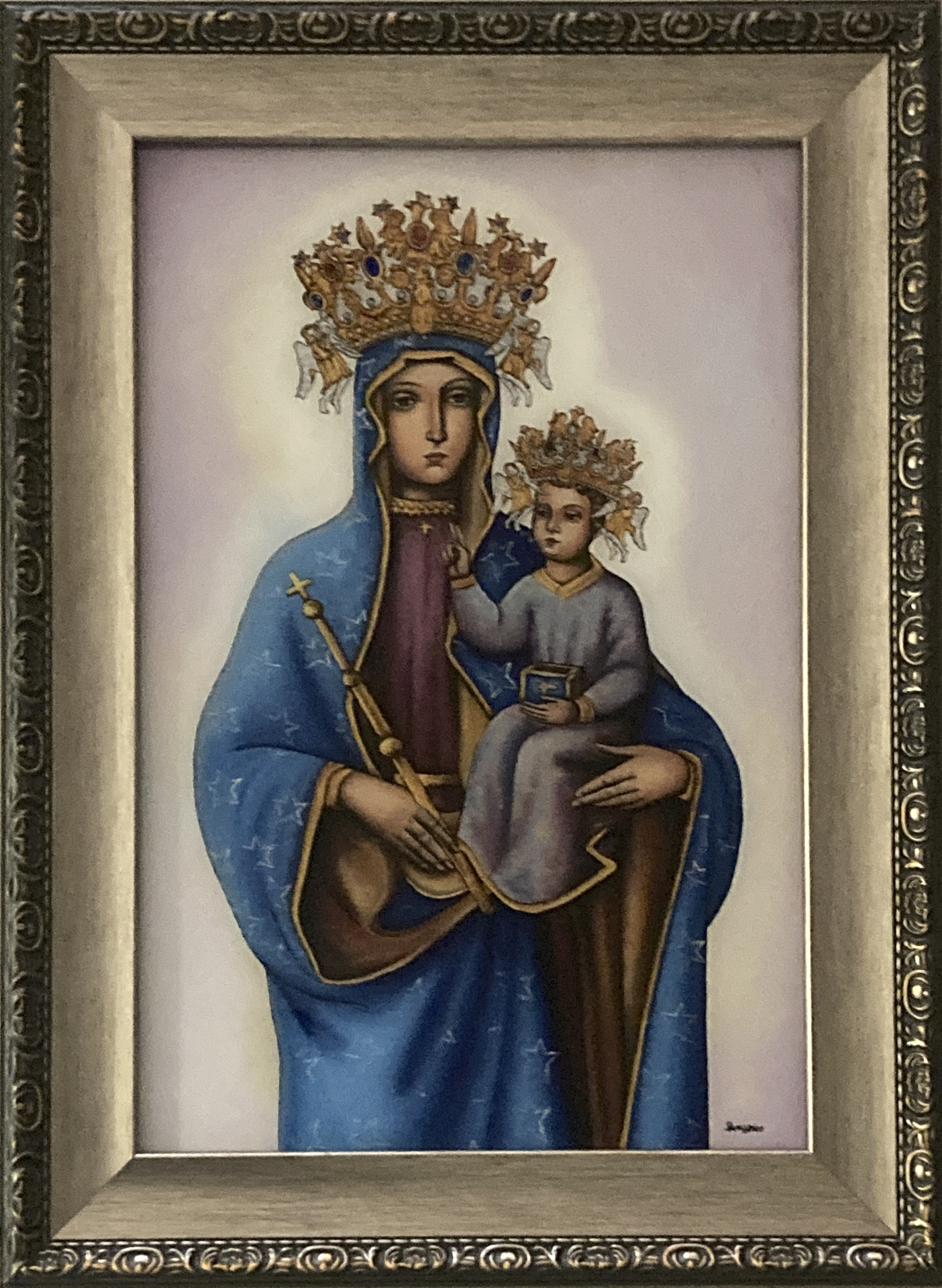 Madonna szczyrkowska mal. na szkle, 50x33